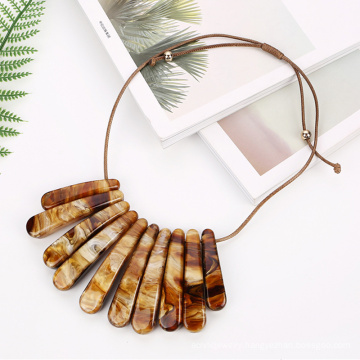 European popular custom fashion jewelry handmade rope acrylic acetate women choker chunky necklace